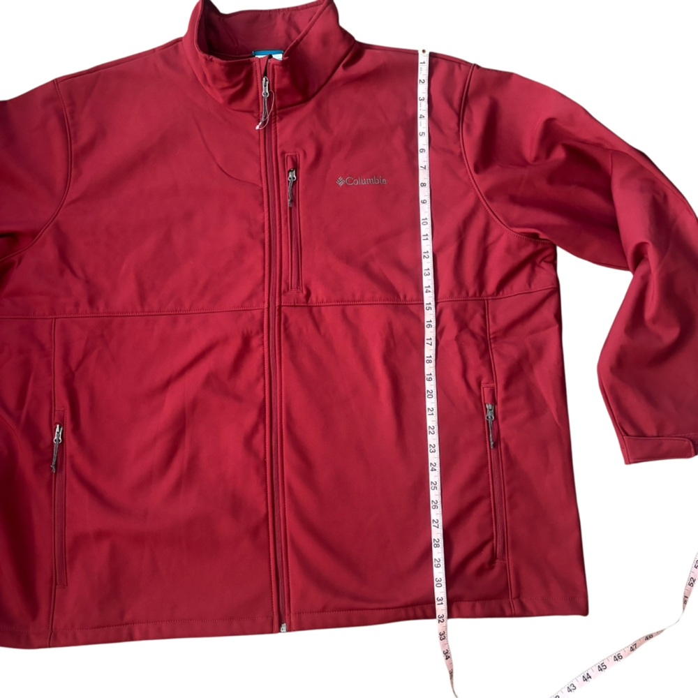 Columbia Men’s Crimson Red Softshell Zip Up Jacket 5XT - Picture 12 of 13